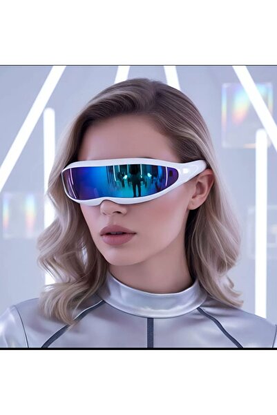 Arpag Global Güneş Gözlüğü Aynalı Lens Cyberpunk Uzay Modeli Festival ve Sahn...