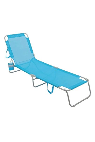 ELITECOMMERCEMARKET Sezlong Plaja Pliabil Turcoaz 188x55x24cm