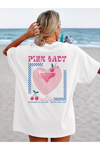 LELVANİ Women's That's Pink Lady Printed Crewneck T-Shirt
