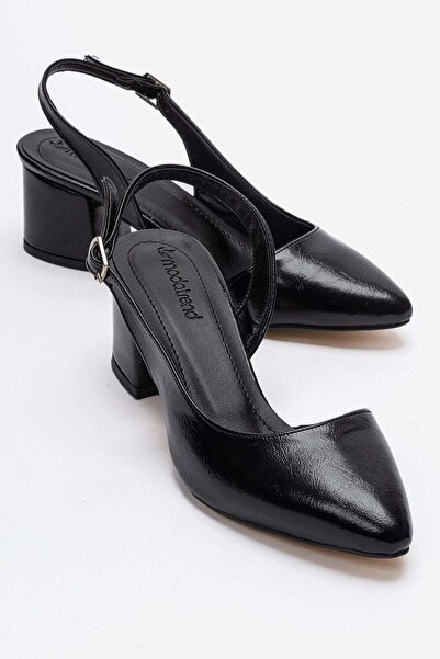 CCWAY AYAKKABI Open Back Women's Heeled Shoes Black Yanki̇