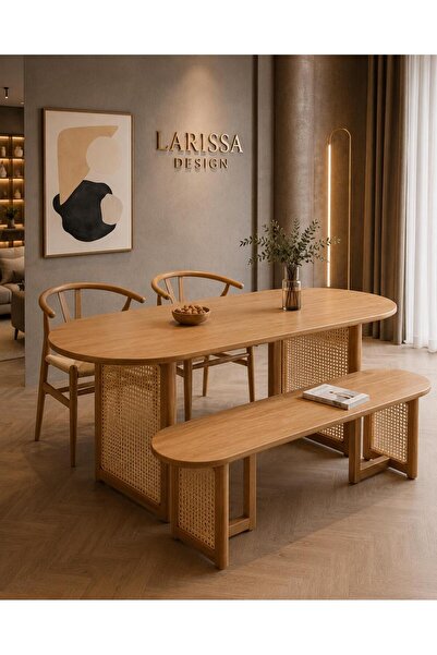 larissa design MASA TAKIMI 4 KİŞİLİK (2 SANDALYE -1 BENCH)