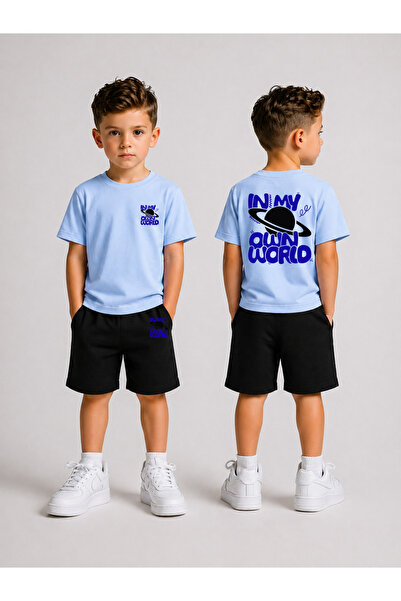 LORVEX Children's T-Shirt and Shorts Set Printed Cotton Summer Combination