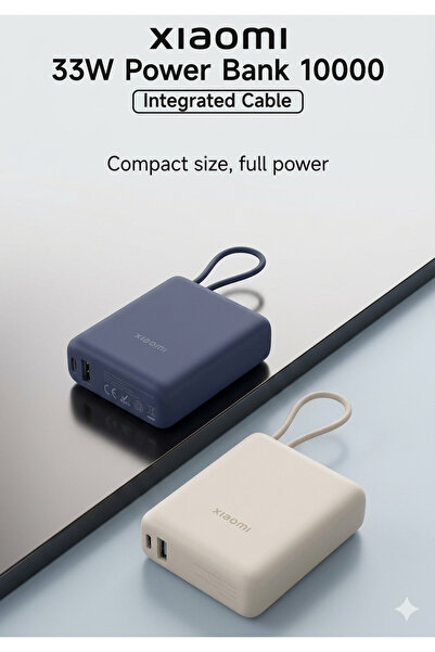 Generic 10000mAh Ultra-Compact Power Bank with 33W Fast Charging and Integrat...