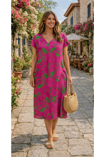 Arya Nisa Kids 100% Cotton Viscose Short Sleeve Midi and Long Summer Dress