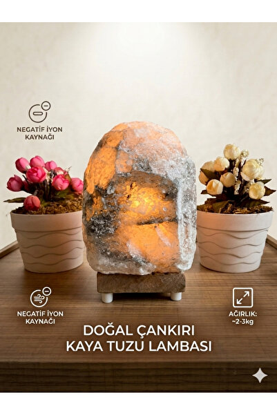 tuzcu dede Çankırı Doğal Tuz Lamba 2-3 kg Tuz Lambası 20M2 etkili