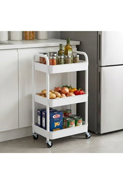 Visio Metal Storage Unit, 3 Drawers, 4 Wheels - White