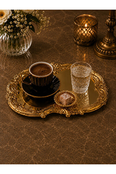 SUNVERA ÇELİK Paslanmaz çelik gold işlemeli Artnova 2 adet çay kahve söz nişa...