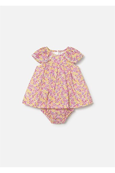 MAYORAL Baby Girl Floral Patterned Dress Panties Set Pink 1806