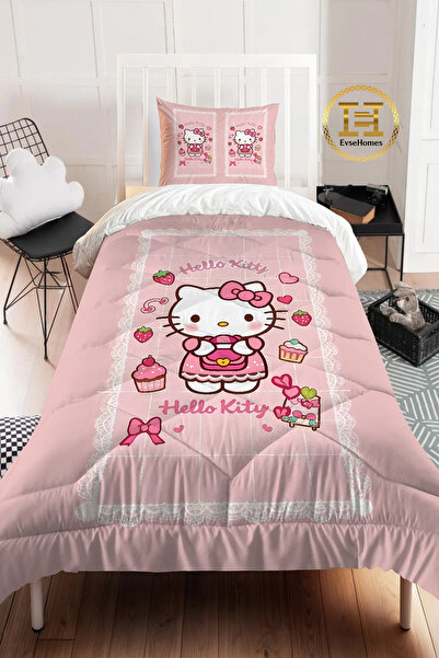 EVSEHOMES DANTELLİ HELLO KİTTY YORGAN UYKU SETİ ( YORGAN - YASTIK KILIFI )