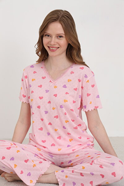ELİTOL Jacquard Viscose Lace Women's Pajama Set