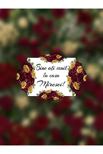 OEM "Welcome to the Bride's House!" sign, red and gold, 46 × 31 cm