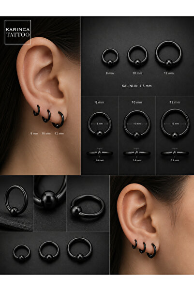 Karınca Piercing Halka Kalın Piercing 1.6 mm BCR Tünel Kulak Septum Piercing