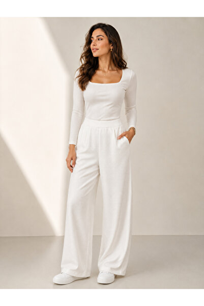 Trendline Women's Spider Web Fabric Pocket Detailed Summer Slim Palazzo Pants...