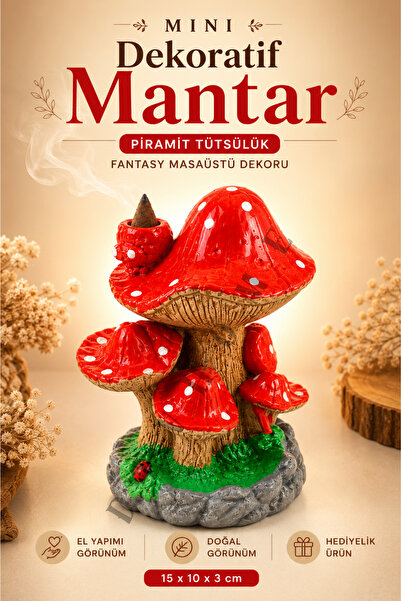 devhome Mini Dekoratif Mantar Tütsülük | Piramit Tütsü Uyumlu Fantasy Masaüst...