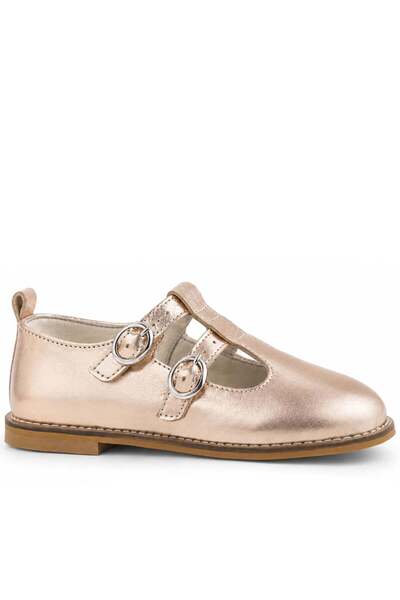 OrtopedikAL Rakerplus 100% Leather Shiny Copper Buckle Girls' T-Bar Ballerina...