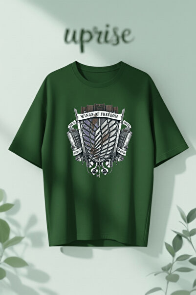Vordevia Tricou oversize din bumbac cu imprimeu Attack On Titan Scouting Legi...