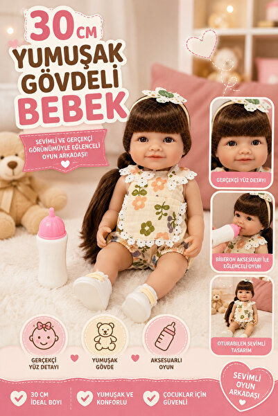 Tamsena Store 30 Cm Yeni Doğan Gerçekçi Yüzlü Yumuşak Gövdeli Bebek Oyuncak A...