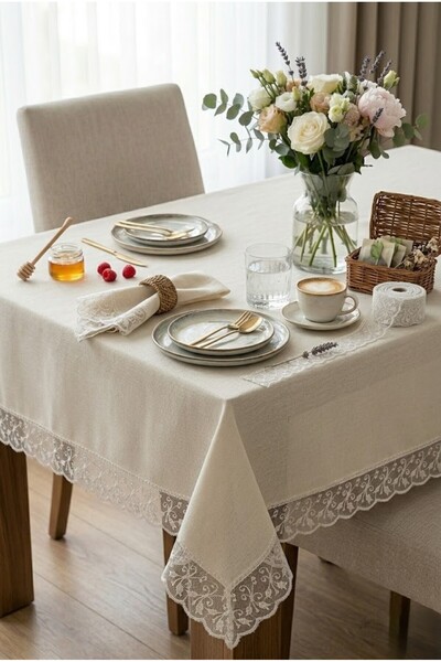 Rona Home Față de masă elegantă și modernă – Țesătură dreptunghiulară cu aspe...