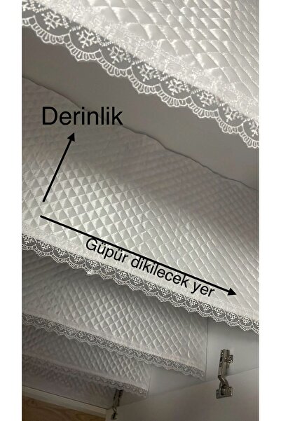 ALPER BAŞHELVACI Raf Derinliği 45 cm x 5 mt Ücretsiz Dikim ile Lüks Saten Kap...