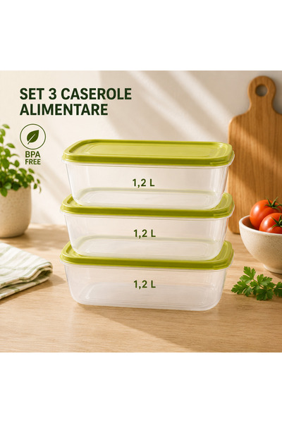 DBR Reusable food containers 1.2L with airtight lid, By