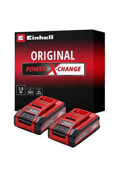 Einhell Power-X-Change Plus Pachet dublu de baterii 18V 3.0Ah (roșu/negru, 2 ...