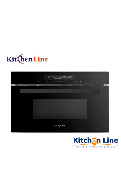 Kitchen Line Built-in Microwave 34 Liters Black with Grill and Touch Control ...