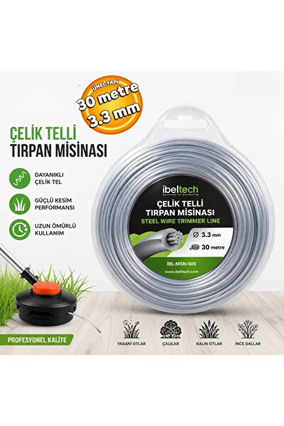 İBELTECH İBL-MSN-005 Çelik Telli Tırpan Misinası Motorlu Tırpan Çelik Misina ...
