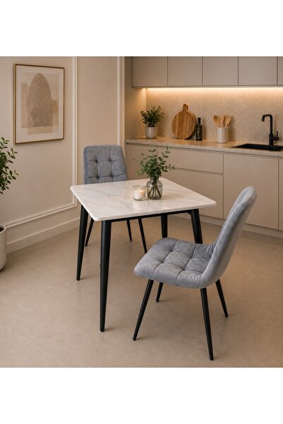 N.zone Modern Dining Table Set with 2 Chairs - Sleek Design and Premium Mater...