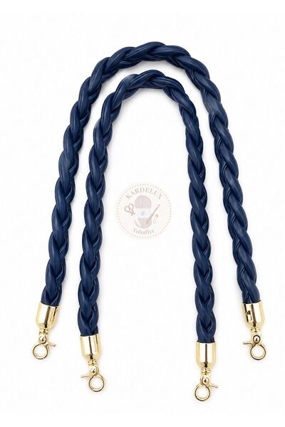 Kardelux 58 cm Hair Knitted Bag Handle Strap Faux Leather Bag Handle with Met...