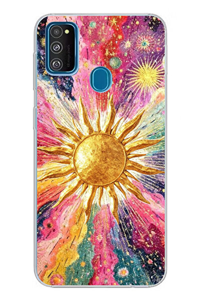 TechTree Samsung Galaxy M30S/M21 Uyumlu Psikedelik Galaksi ve Güneş Desenli B...