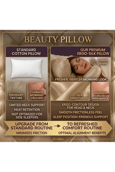 Zeelux 100% Pure Silk Beauty Pillow – Anti-Wrinkle Beauty Sleep Pillow, Luxurious Sleep for Skin and Hair