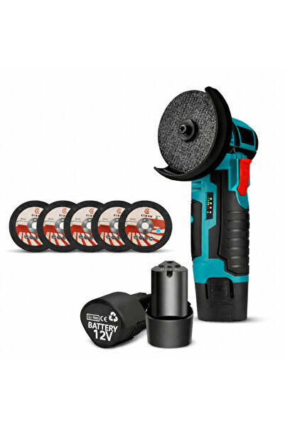 Myhomes Mini Polizor Flex Unghiular, Portabil MyHomes®, 12V, 19500RPM, 2 Acum...