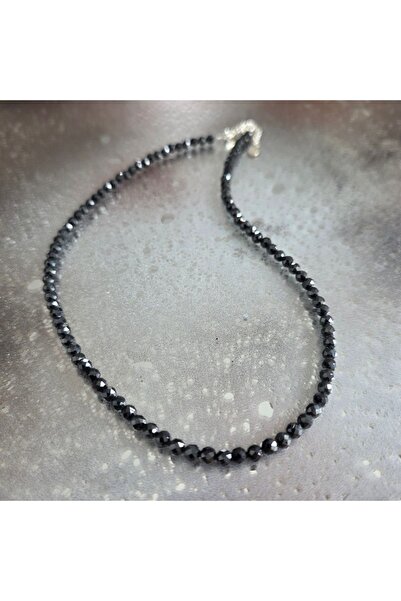 DRUZY Colier spinel negru fațetat, Midnight Spark #90