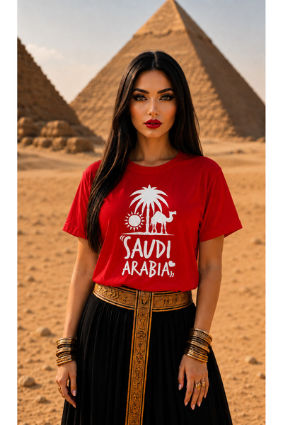 VODEXA Tricou oversize unisex cu imprimeu Arabia, 100% bumbac, croială confor...