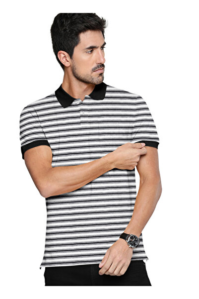 MI6 Cotton Blend- Stripes Polo T Shirt