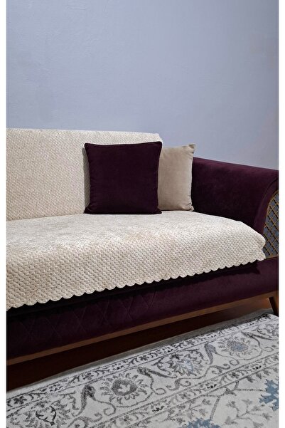 DAHABELLA LUXE HOME غطاء مقعد فاخر من قماش الوافل المخملي المانع للانزلاق مقا...