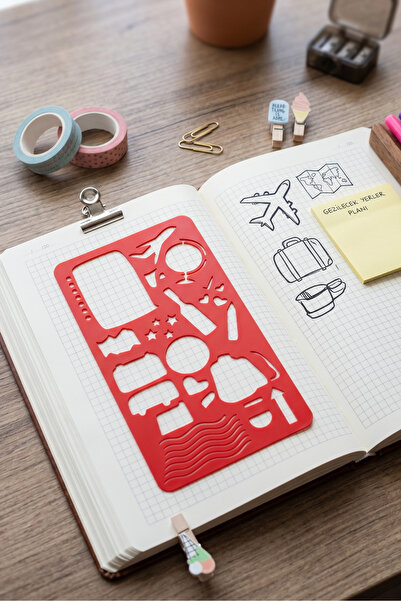 Karmelom Studio Шаблон-линийка за празнични фигури за Bullet Journal - Помощн...