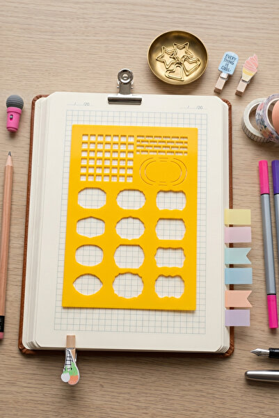 Karmelom Studio Cutii de urmărire pentru Bullet Journal și riglă cu șablon pe...
