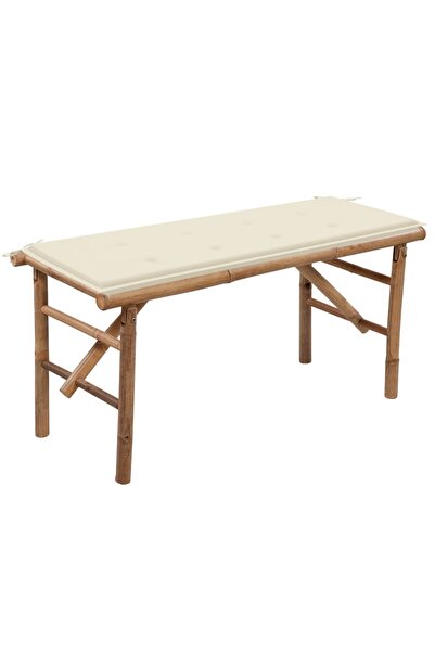 vidaxl Bancă de grădină pliabilă cu pernă, 118 cm, bambus