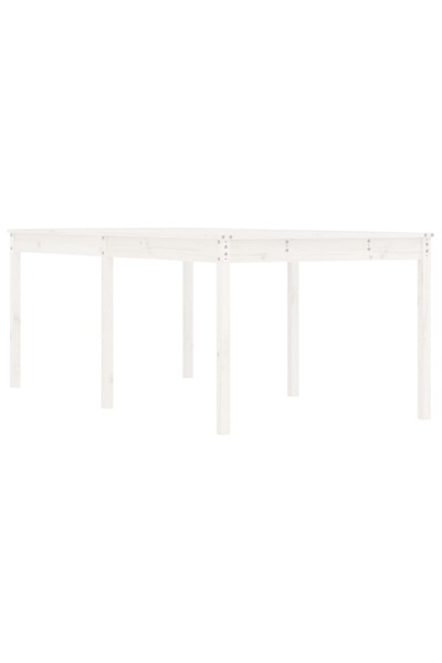 vidaxl Garden table, white, 203.5x100x76 cm, solid pine wood