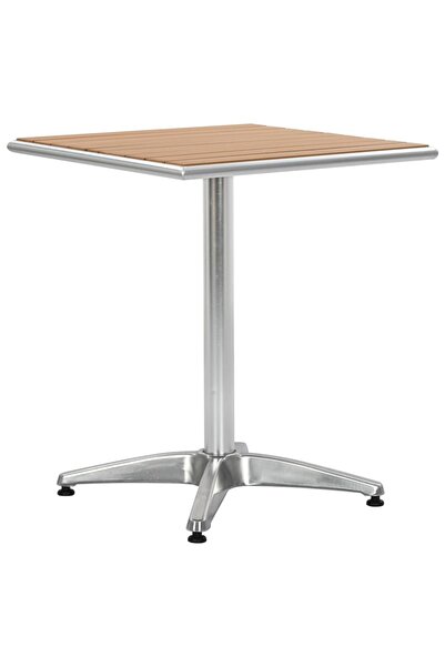 vidaxl Garden table, silver, 60 x 60 x 70 cm, aluminum and WPC