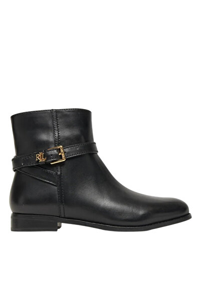 Ralph Lauren Γυναικείες Δερμάτινες Brooke Μπότες Μαύρες 802967768001-BLACK