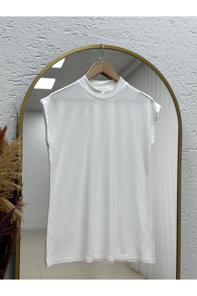 MİHRA STORE Feray High Collar Zero Sleeve Undergarment-Eu2948 Ecru
