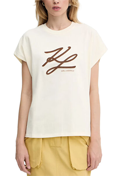 Karl Lagerfeld Γυναικείο T-shirt Μπεζ A3W17014-B09 CANNOLI CREAM