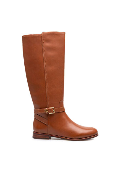 Ralph Lauren Γυναικείες Δερμάτινες Brooke II Μπότες Καφέ 802974383001-LAUREN TAN