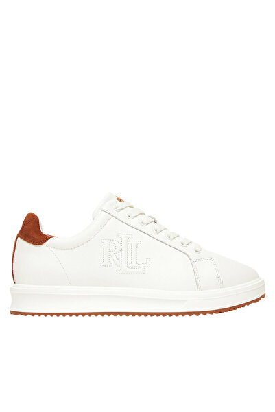 Ralph Lauren Γυναικεία Δερμάτινα Ainsley Sneakers Λευκά 802979188001-WHITE