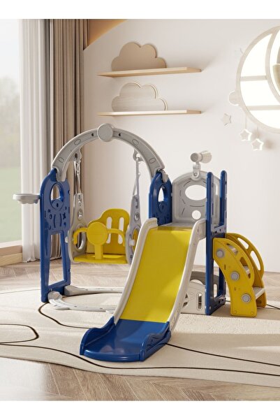 Bojasmiial 5-in-1 Kids Slide and Swing Set, Indoor Outdoor Playground for Tod...