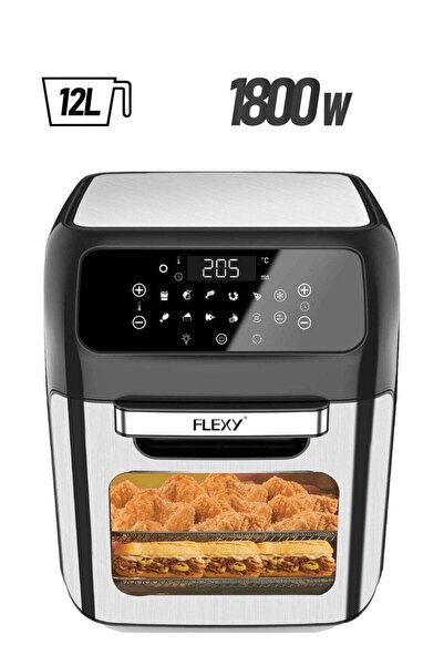 flexy Air Fryer 12L 1800W Digital With Touch Controls And Clear Window, 10 Pr...