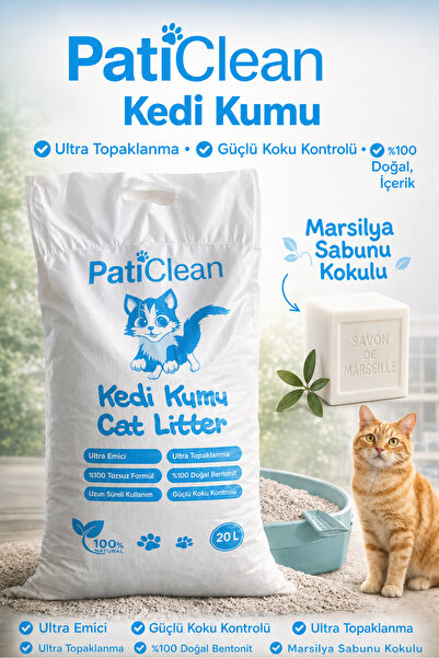 Pati Clean 20 Lt %99 Tozsuz Marsilya Sabun Kokulu İnce Taneli Süper Topaklana...