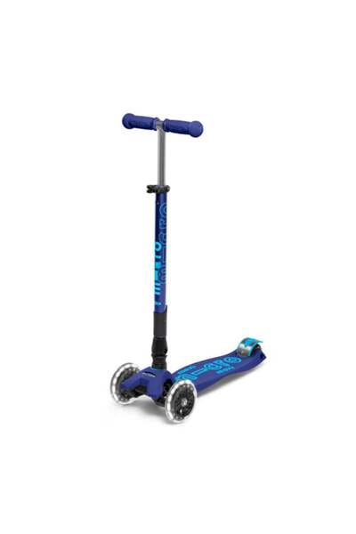 Micro Foldable scooter with 3 wheels and LED lights, Micro, Maxi Deluxe, Navy...